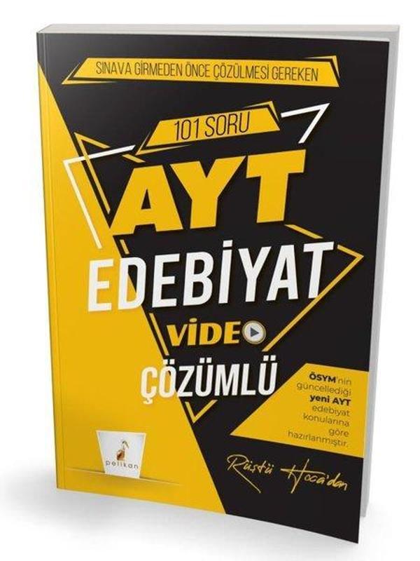 101 Soru AYT Edebiyat Video Çözümlü - Rüştü Hoca ile Sınava Girmeden Önce Çözülmesi Gereken - Pelikan Yayınları - Image 1