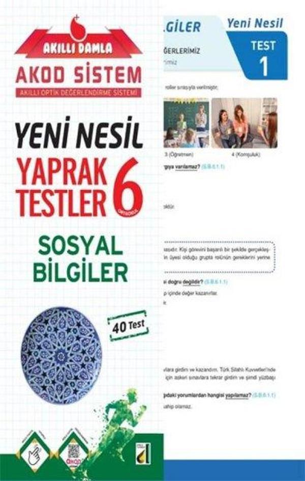 6.Sınıf Sosyal Bilgiler Yeni Nesil Yaprak Testler - Damla Yayınevi - Image 1