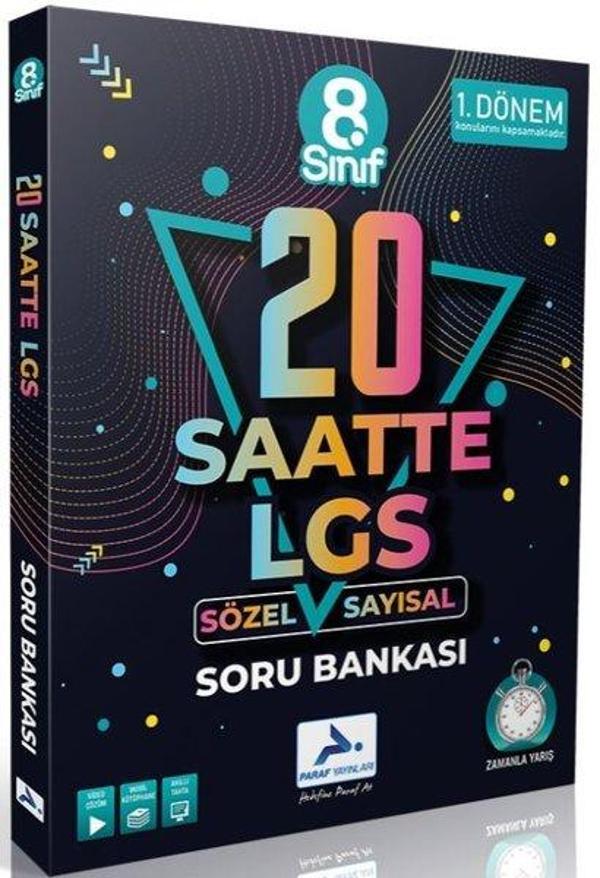 8.Sınıf 1.Dönem 20 Saatte LGS Sözel Sayısal Soru Bankası - PRF Paraf Yayınları - Image 1