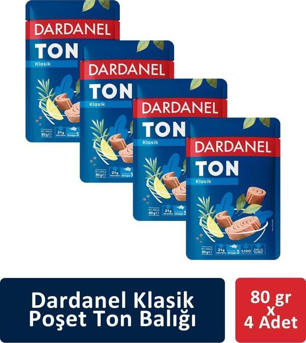 Dardanel Poşet Klasik Ton Balığı 80 gr x 4 Adet - Image 1