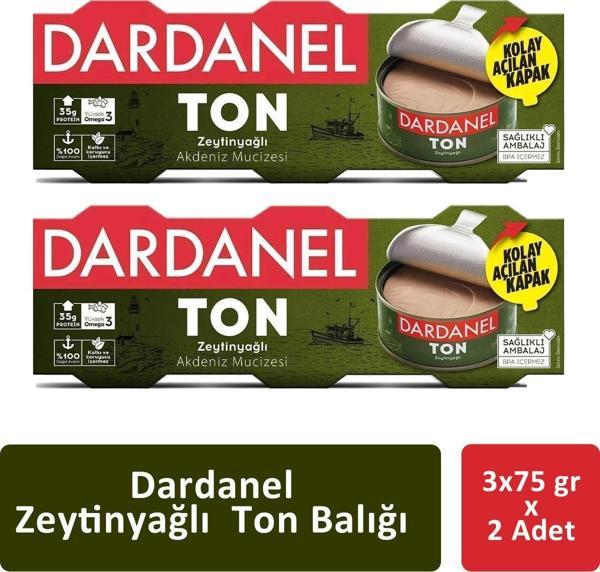 Dardanel Zeytinyağlı Ton Balığı 3 x 75 gr x 2 Adet - Image 1