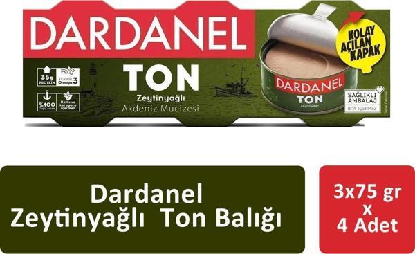 Dardanel Zeytinyağlı Ton Balığı 3 x 75 gr x 4 Adet - Image 1