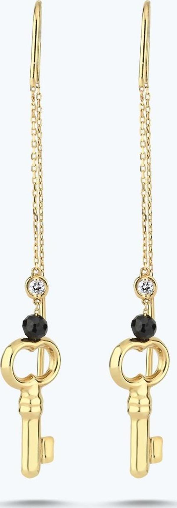 Pırlanta Spinel Taşlı Anahtar Küpe - Image 1