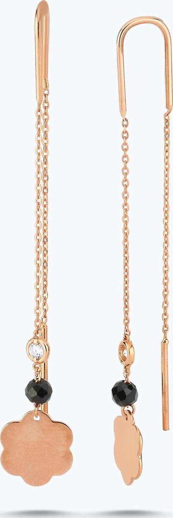 Pırlanta Spinel Taşlı Çiçek Küpe - Image 1