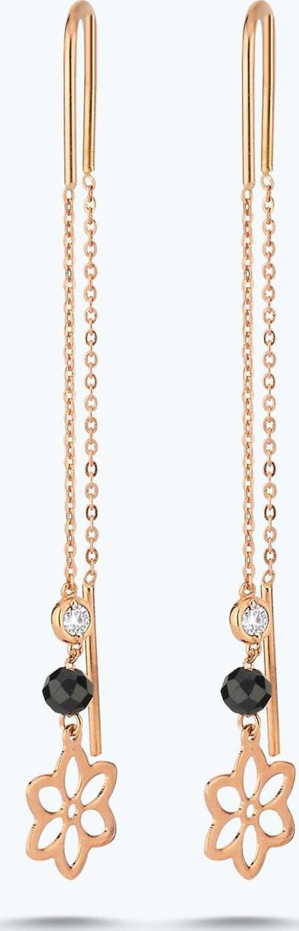 Pırlanta Spinel Taşlı Çiçek Küpe - Image 1