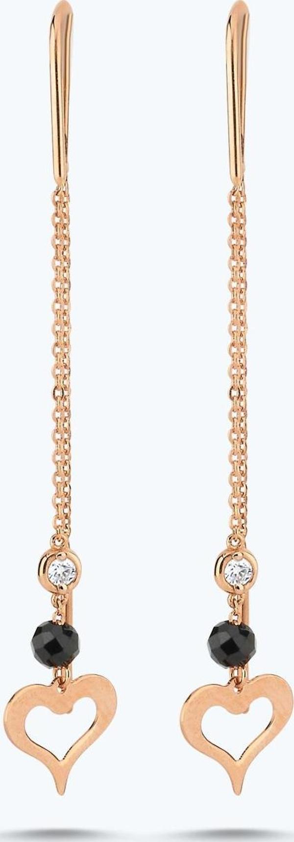 Pırlanta Spinel Taşlı Kalp Küpe - Image 1