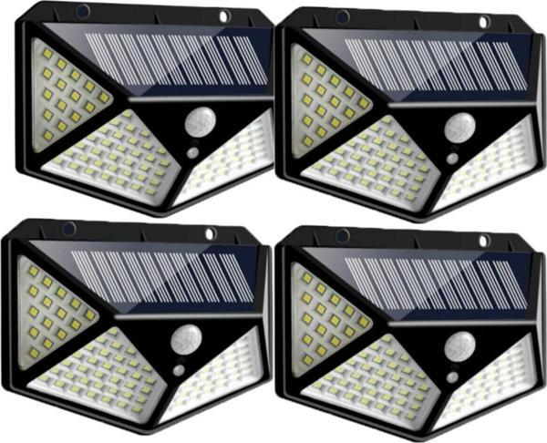 4 Adet Solar Bahçe Lambası 100 Led Bahçe Aplik Bahçe Lambası Bahçe Aydınlatma - Image 1