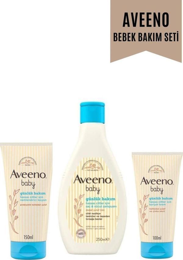 Aveeno Günlük Bakım Seti | 3 Ürünlü Set Şampuan Vücut Nemlendirici Bariyer Krem - Image 1