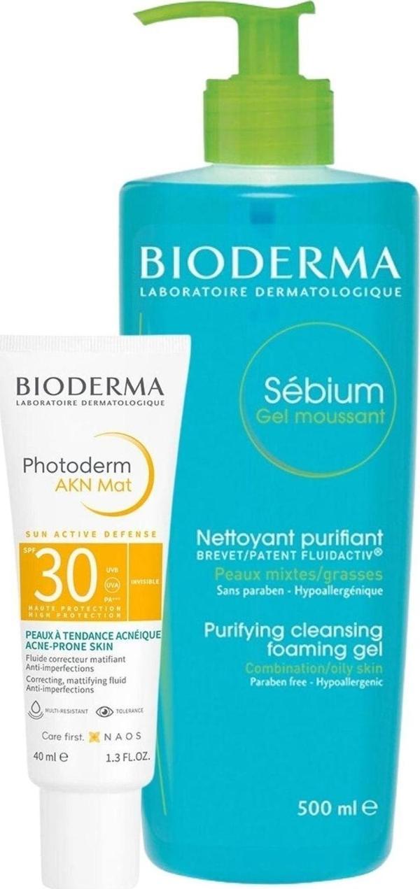 Bioderma Akneli Ciltlere Özel Güneş Bakım Seti | Akn Güneş Kremi 40 ml & Sebium Jel 500 ml - Image 1