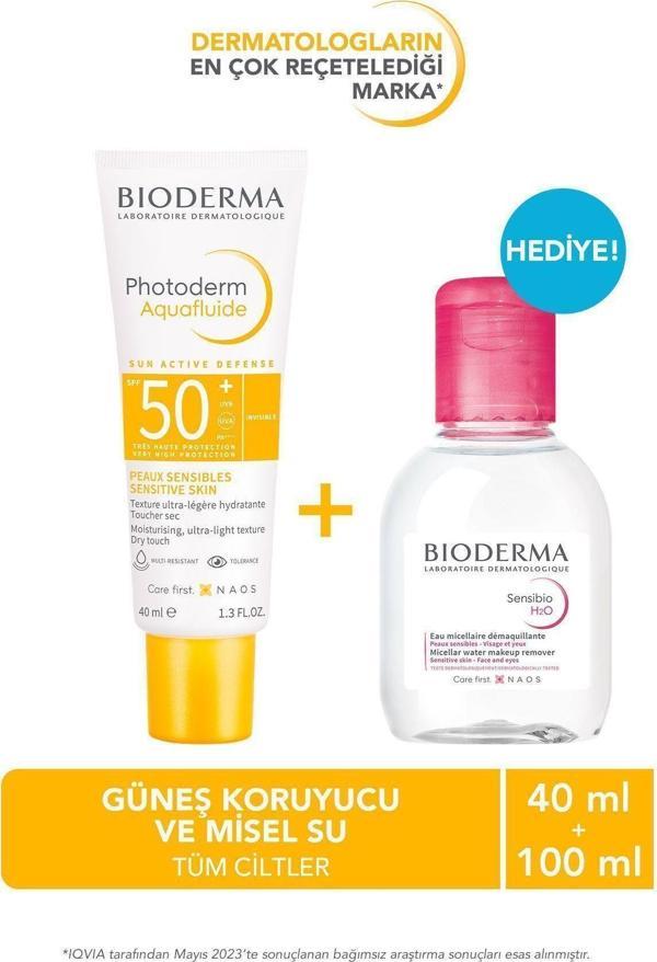 Bioderma Photoderm Aquafluid SPF50+ & Sensibio H2O 100 ML - Image 1