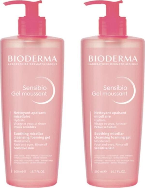 Bioderma Sensibio Foaming Jel Orijinal Boy 2 Adetli Set 500 ml X 2 Adet - Image 1