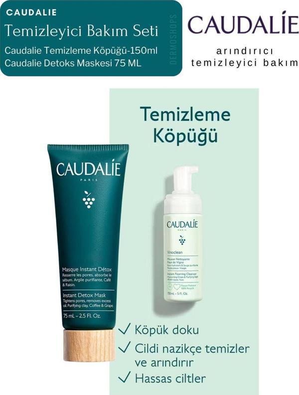 Caudalie Arındırıcı Temizleyici Bakım Set| Detox Mask + Temizleme Köpük Orijinal Boy - Image 1