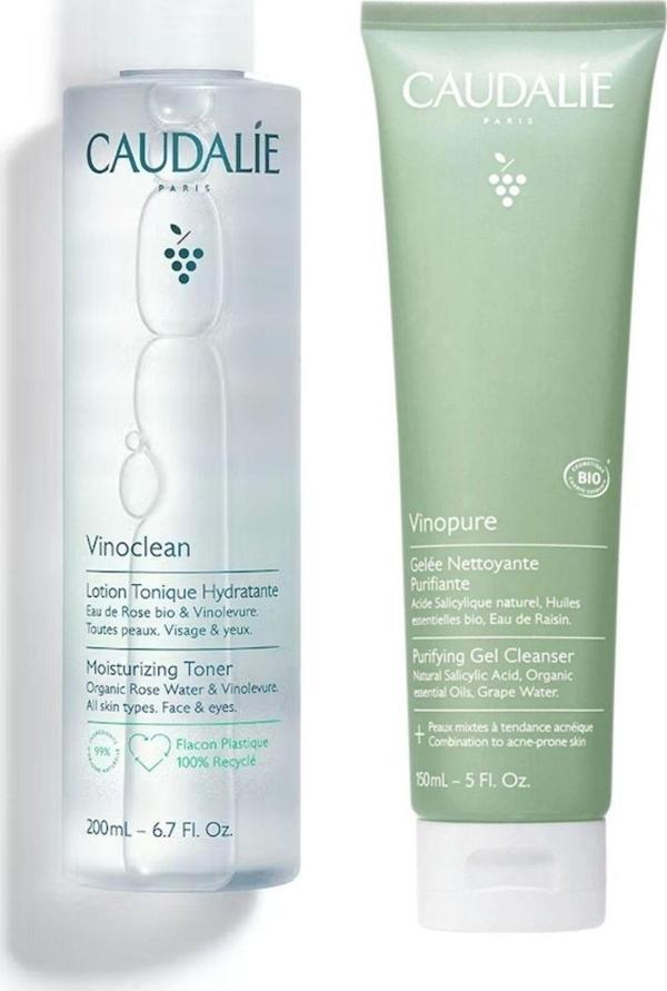 Caudalie Vinoclean Temizleyici Tonik 200 ml Vinopure Arındırıcı Temizleme Jeli 150 ml | Yeni Sezon - Image 1