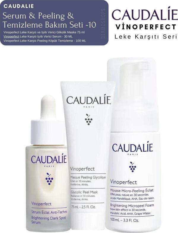 Caudalie Vinoperfect Leke Bakım Seti -10 | Serum & Peeling & Temizleme Köpük Orijinal Boy - Image 1