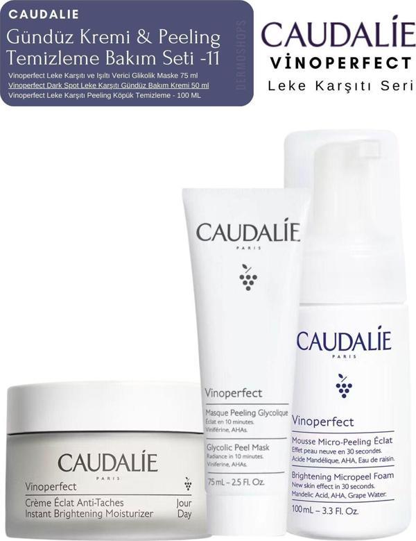Caudalie Vinoperfect Leke Bakım Seti -11 | Gündüz& Peeling & Temizleme Köpük Orijinal Boy - Image 1