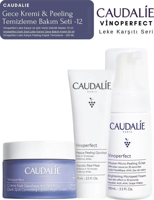 Caudalie Vinoperfect Leke Bakım Seti -12 | Gece & Peeling & Temizleme Köpük Orijinal Boy - Image 1