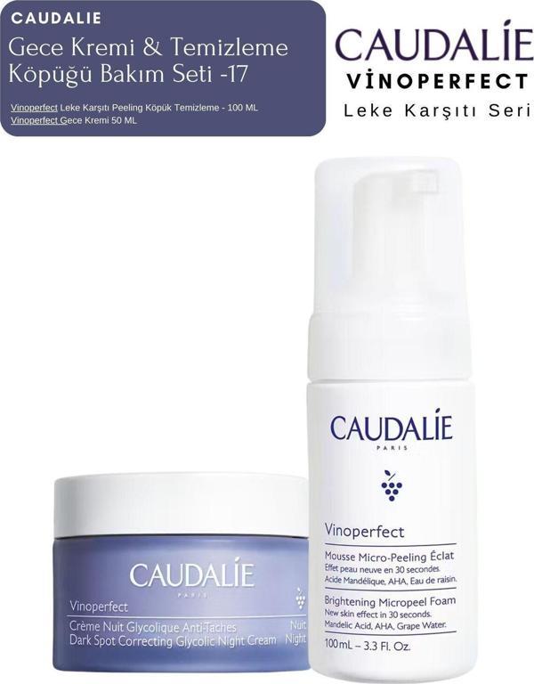 Caudalie Vinoperfect Leke Bakım Seti -17 | Gece Kremi & Temizleme Köpük Orijinal Boy - Image 1