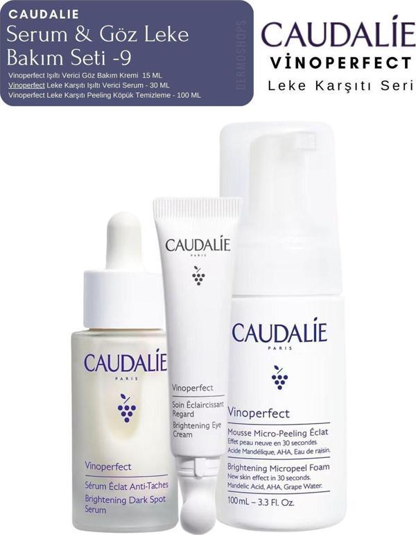 Caudalie Vinoperfect Leke Bakım Seti -9 | Gece & Göz Kremi & Temizleme Peeling Köpük Orijinal Boy - Image 1