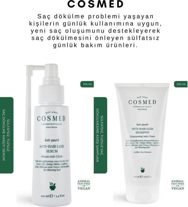 Cosmed Saç Dökülme Karşıtı Bakım Seti | Anti Hair Loss Serum + Shampoo Orijinal Boy - Image 1