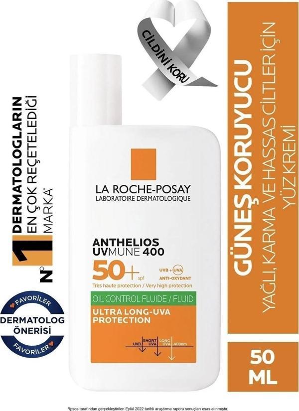 La Roche-Posay Anthelios Uvmune 400 Oil Control Fluid Güneş Kremi Spf+50 ml - Image 1