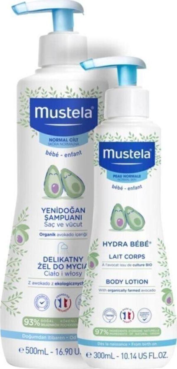 Mustela Gentle Cleansing Gel 500ml + Hydra Bebe Losyon 300ml | Orijinal Boy Set - Image 1