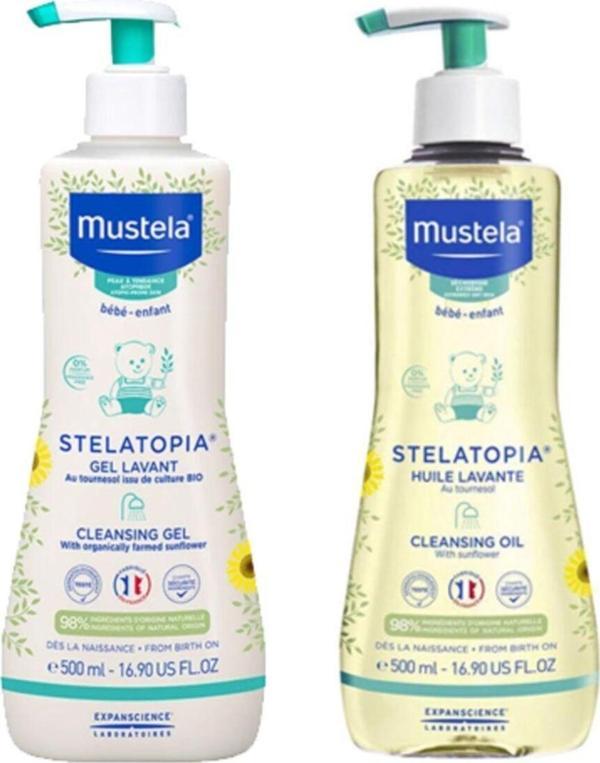 Mustela Kuru Ve Çok Kuru Ciltler Için Bakım Seti Stelatopia Nemledirici Krem - Yağ Orijinal Boy Set - Image 1