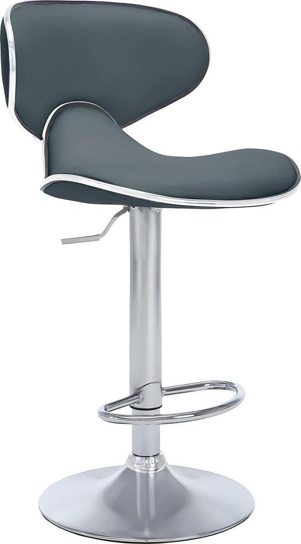 Bürocci Zen Bar Taburesi - Antrasit Modern Deri Metal Ayaklı Yüksek Tezgah Sandalyesi - 9549s0517 - Image 1