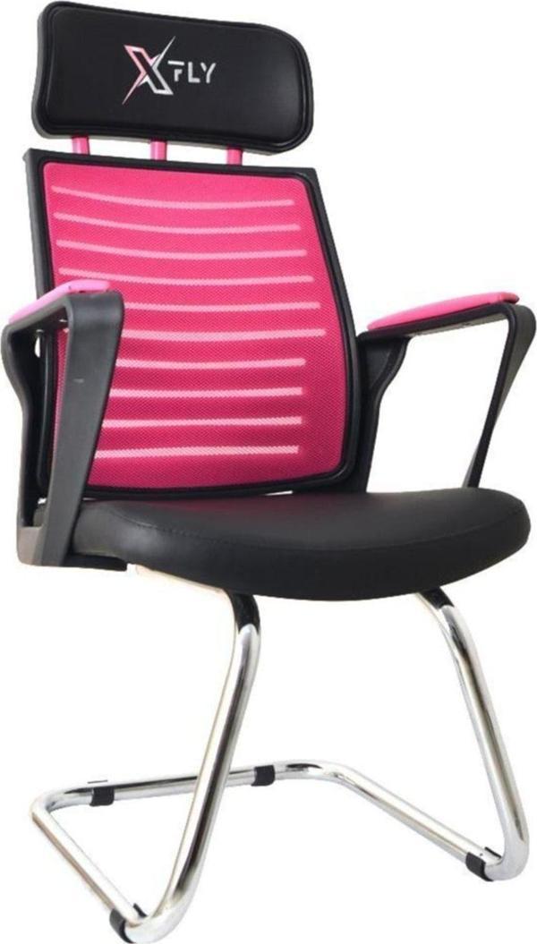 XFly Metal Ayaklı Oyuncu Koltuğu - Pembe File - 2400J0545 - Image 1