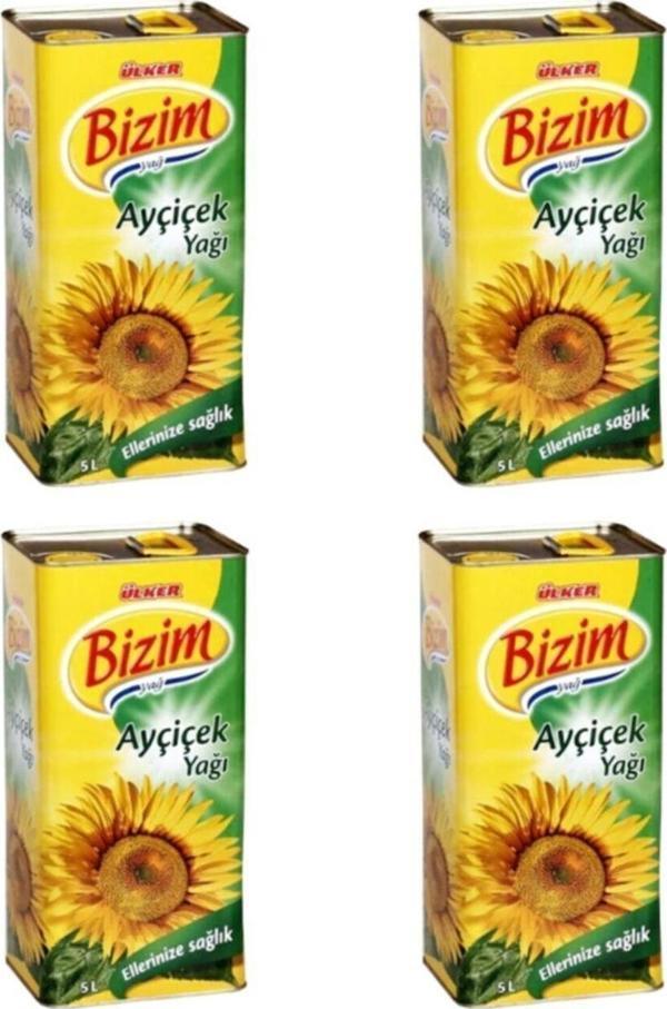 Bizim Ülker Ayçiçek Yağı Teneke 4 Ad X 5 L - Image 1