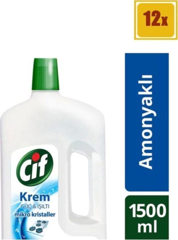 Cif Krem Temizleyici Amonyaklı 1500 Ml 12'Li Set - Image 1
