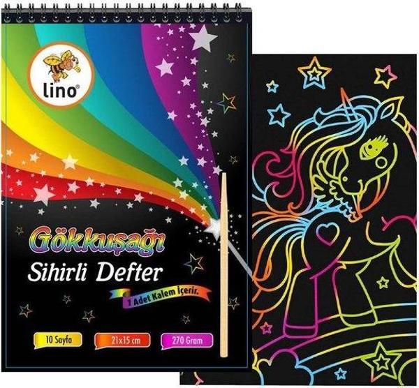 Lino Sihirli Defter A5 10 Yaprak (Gökkuşağı Kazıma) - Image 1