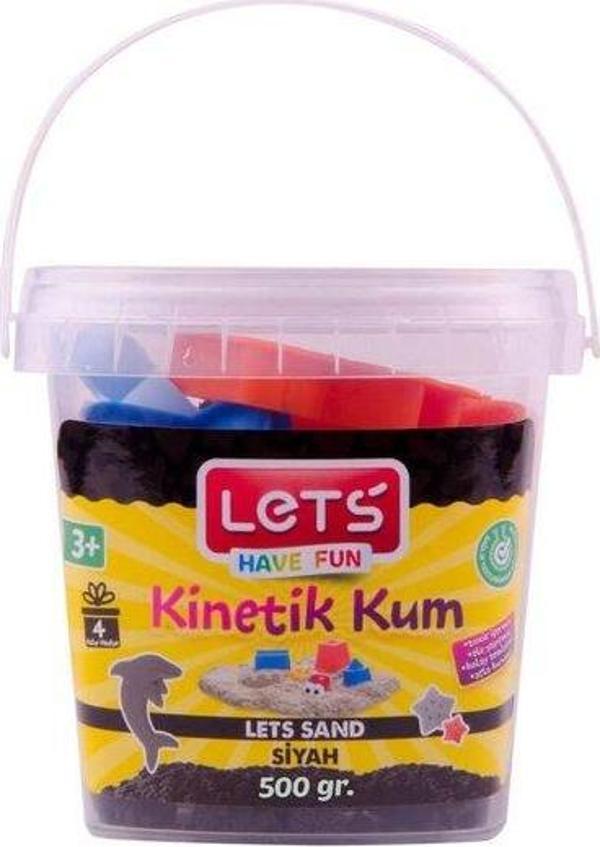 Lets Kinetik Kum 500 gr. Siyah Plastik Kutu L-10162 - Image 1