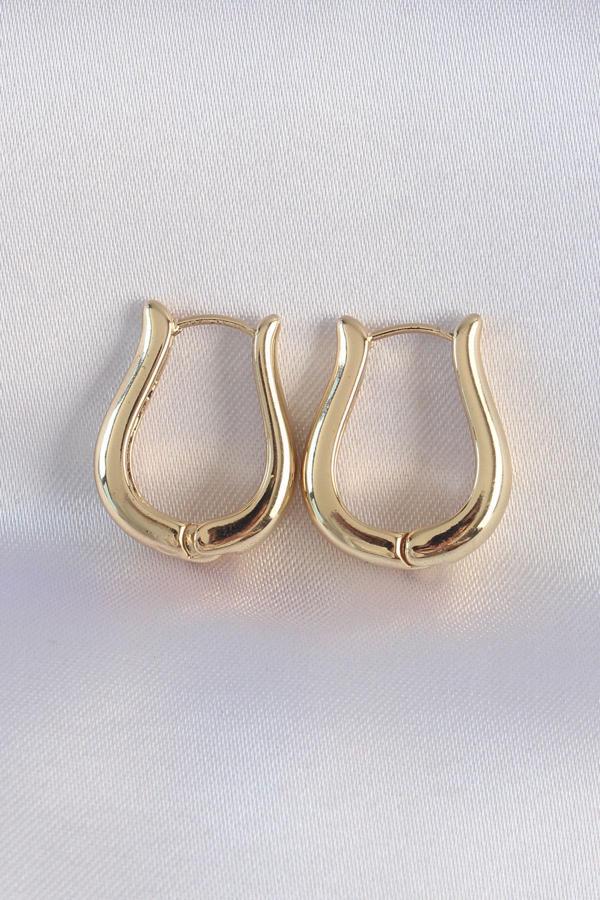 Pirinç Gold Renk İçi Boş Gül Küpe - TJ-BKP8976 - Image 1