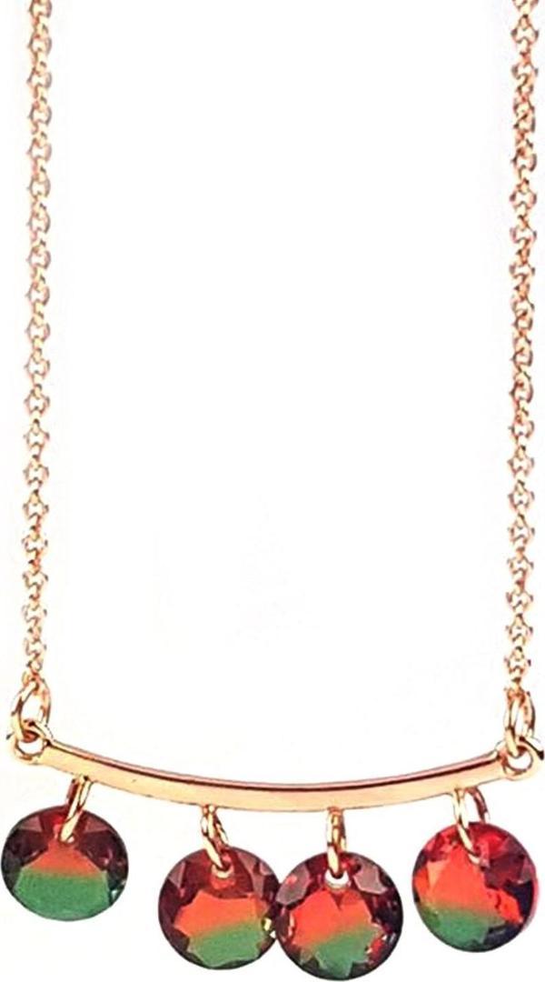 Meloni Topaz Gümüş Üzerine Rose Altın Kaplamalı Kolye - Image 1