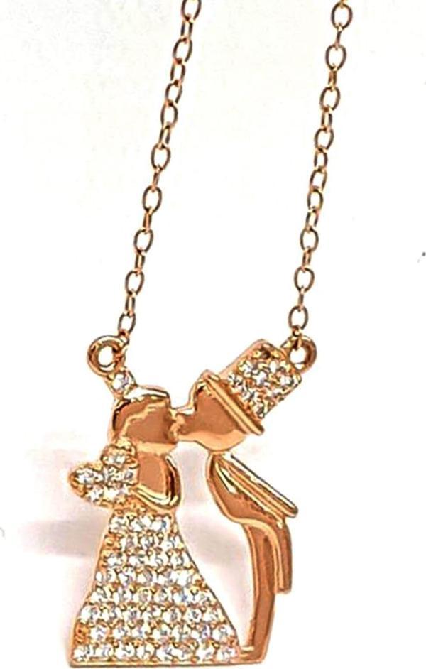 Pırlanta Işıltısında Zirkon Taşlı Gümüş Aşk Kolyesi - Image 1