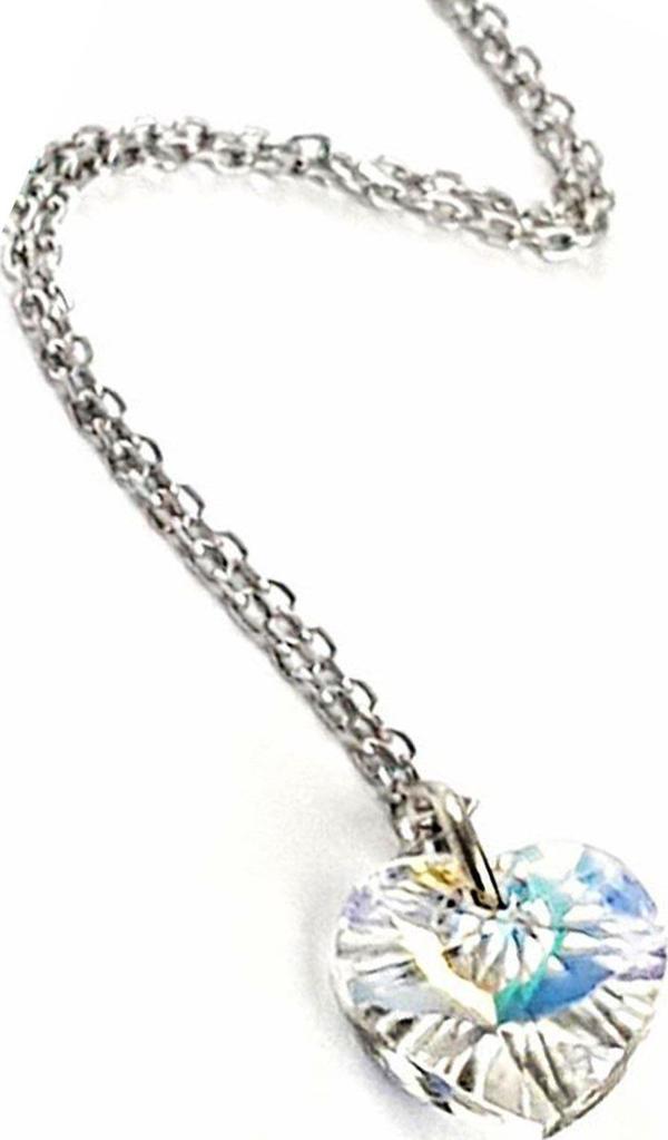Swarovski Taşlı Kalpli Gümüş Aşk Kolyesi - Image 1