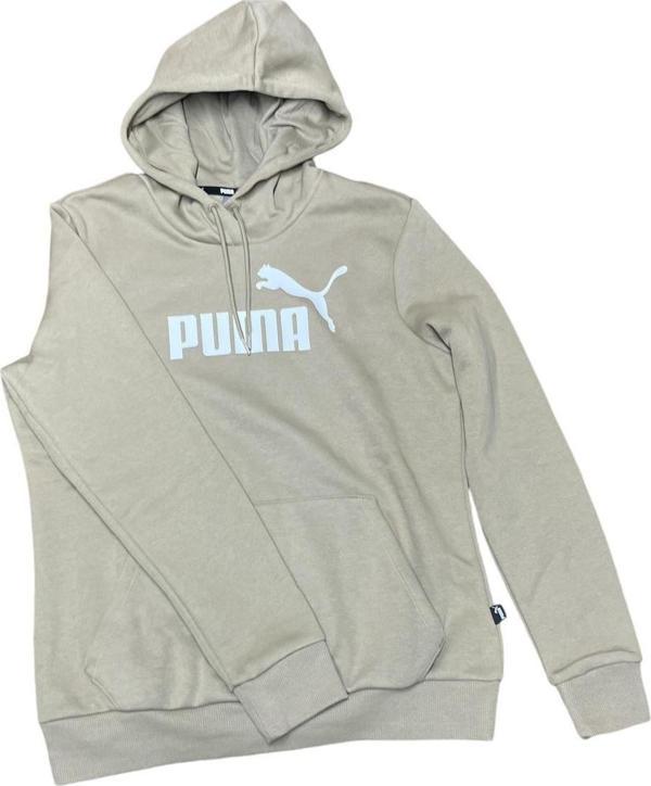 Puma Ess Logo Hoodie Fl Bej Kadın Sweatshırt - Image 1