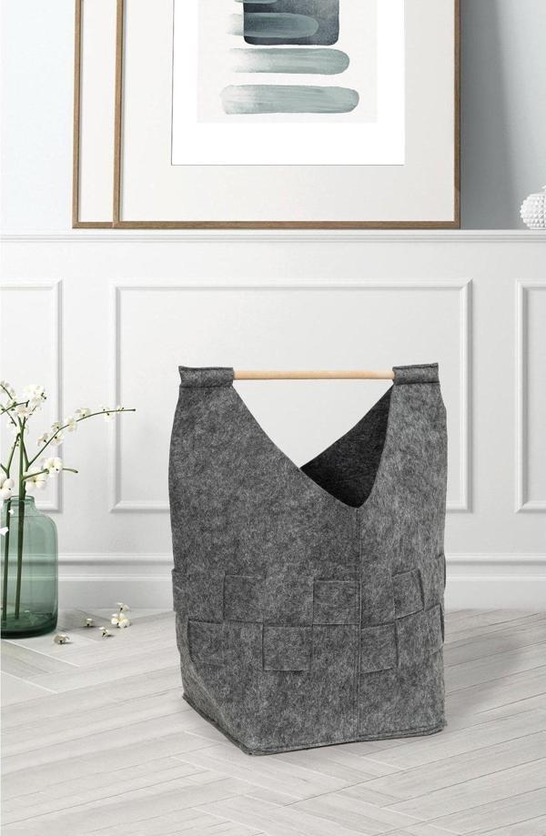 Çocuk Odası Düzenleyici Organizer Kutu Sepet Keçe Gri 105307  KASA - 288 - Image 1