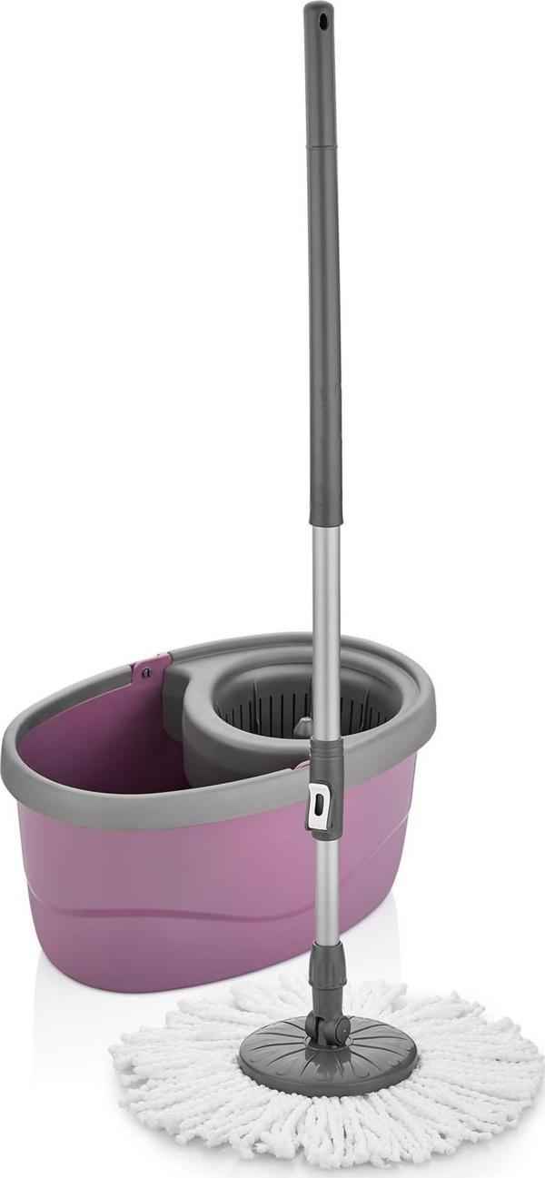 Mopmatik Döner Başlıklı Temizlik Seti Hazneli Mop Mürdüm - Image 1
