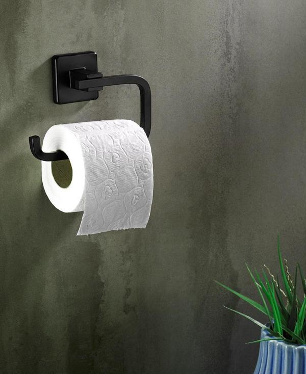 Ömür Boyu Paslanmaz Tuvalet Wc Kağıtlığı Siyah D-004   KASA - 28 - Image 1