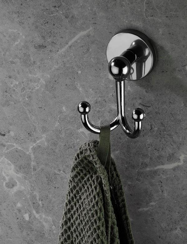 Yapışkanlı Bornoz Havlu Askılğı Çatallı Askılık Krom S-112     KASA : 14  - Image 1