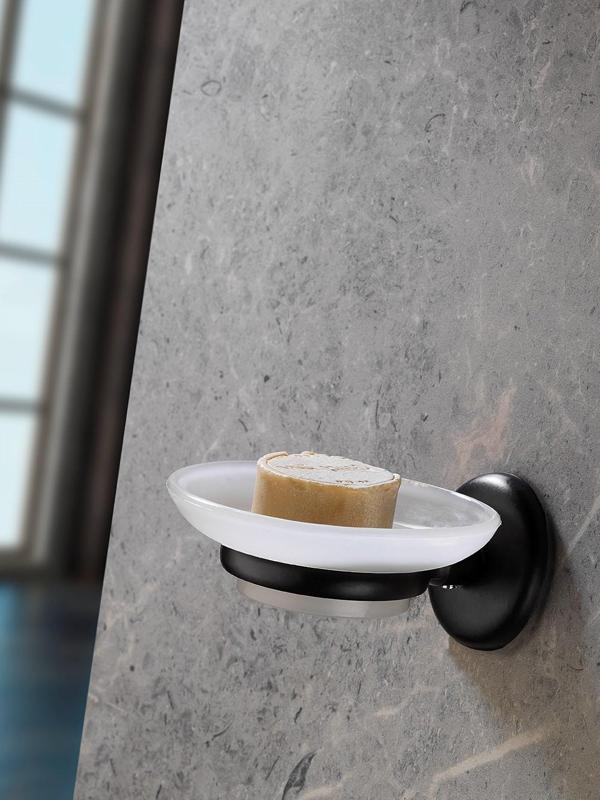 Yapışkanlı Hazneli Katı Sabunluk Siyah  S-105                                                    KAS - Image 1