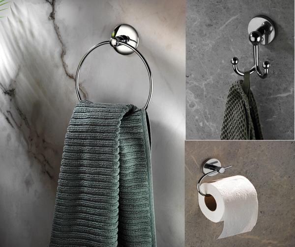 SAS HAUS Delmeye Son Yapışkanlı Banyo aksesuar seti 3'lü 112 102 107 - Image 1