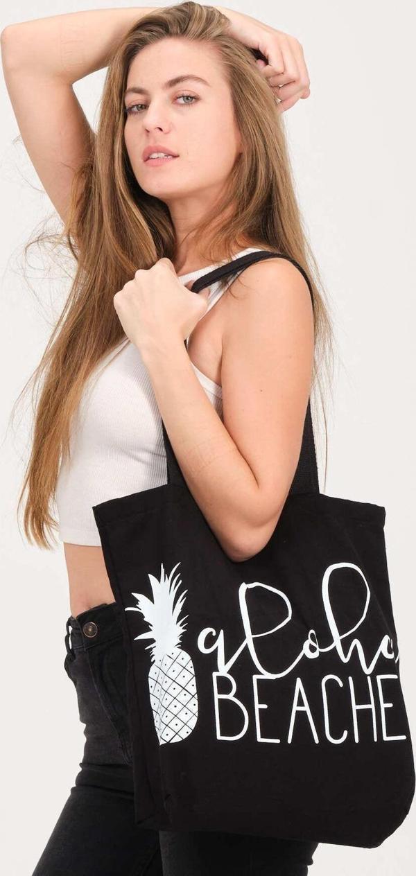 Stilvitrini Beache Desenli Çok Amaçlı Kanvas Çanta - Image 1