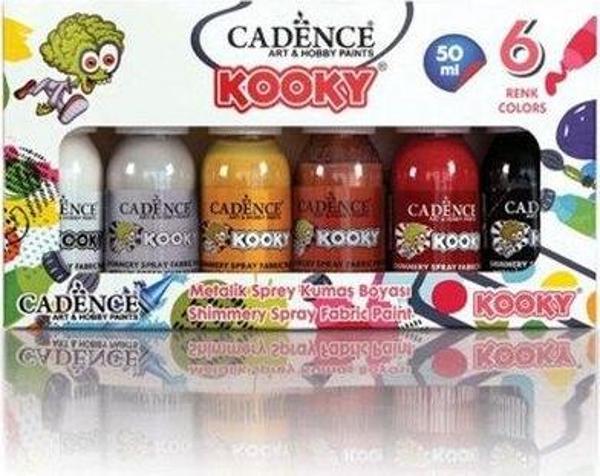 Cadence Kooky Sprey Kumaş Metalik Boya 6lı 50Ml - Image 1