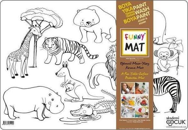 Akademi Çocuk Vahşi Hayvanlar Funny Mat  - Image 1