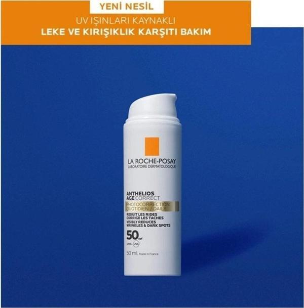 La Roche-Posay Anthelios Age Correct Spf 50 Leke Ve Kırışıklık Karşıtı Yüz Güneş Kremi 50 Ml - Image 1