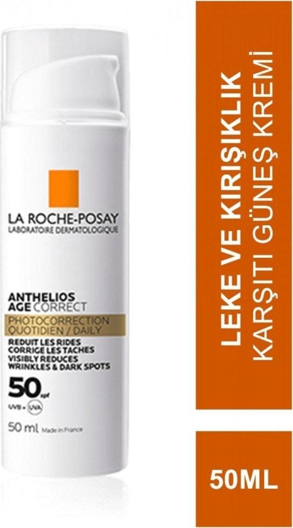 La Roche-Posay Anthelios Age Correct SPF 50 Leke Ve Kırışıklık Karşıtı Yüz Güneş Kremi 50 ml - Image 1