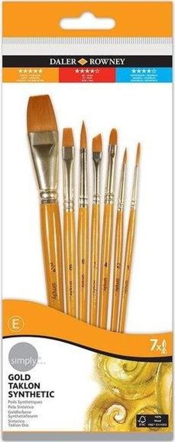 Daler Rowney Gold Taklon 7li Kısa Fırça Seti 21620700 - Image 1