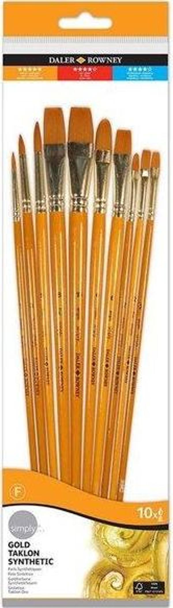 Daler Rowney Gold Taklon 10lu Uzun Fırça Seti 216920110 - Image 1
